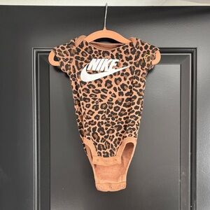 0-6M Nike Brown Leopard Print Baby Bodysuit